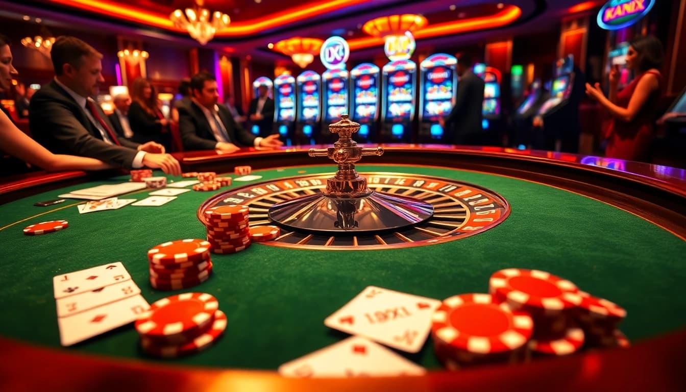 Experience the excitement of casino gaming with link 8XX at a vibrant roulette table surrounded by enthusiastic players.
