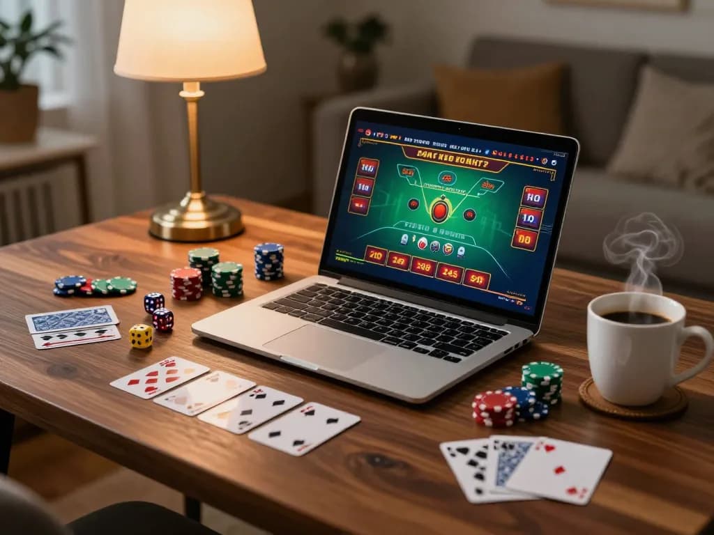 Engage in dynamic gameplay on thabete with a sleek online blackjack setup at home.