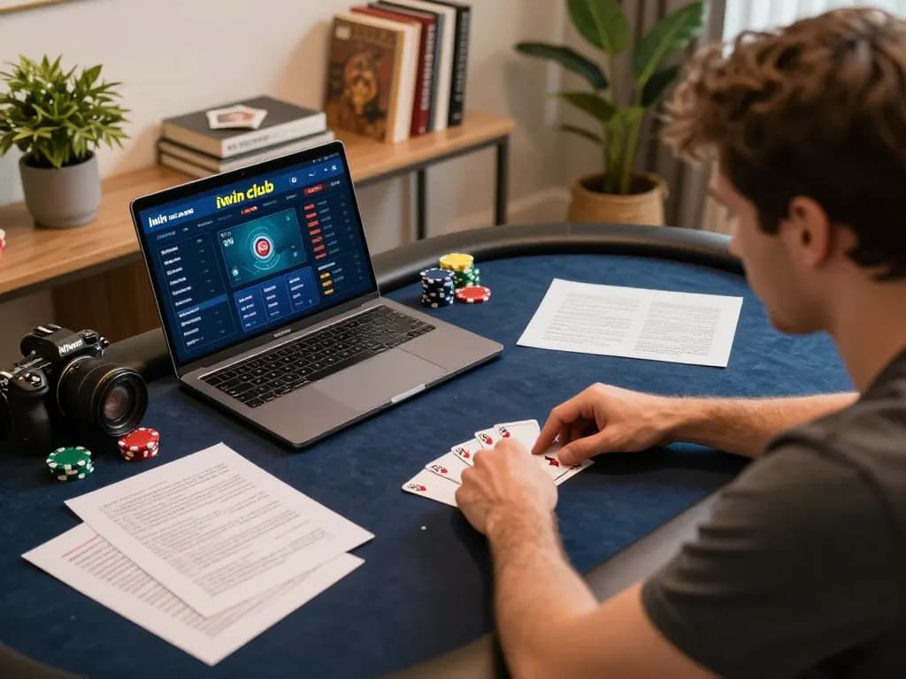 Engaging gameplay at iwin club with a player strategizing their poker moves