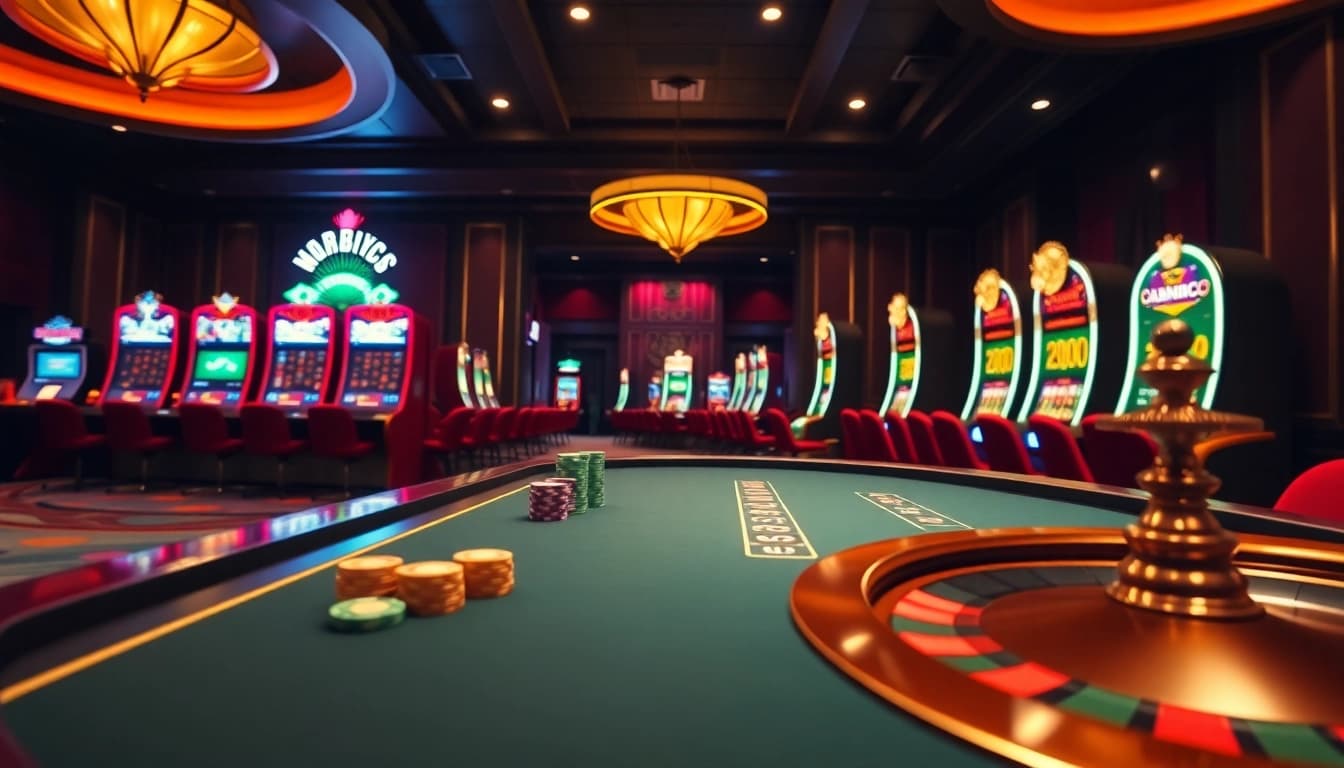 Exciting online gambling interface at https://gg88.ltd/ showcasing a casino table and slot machines.