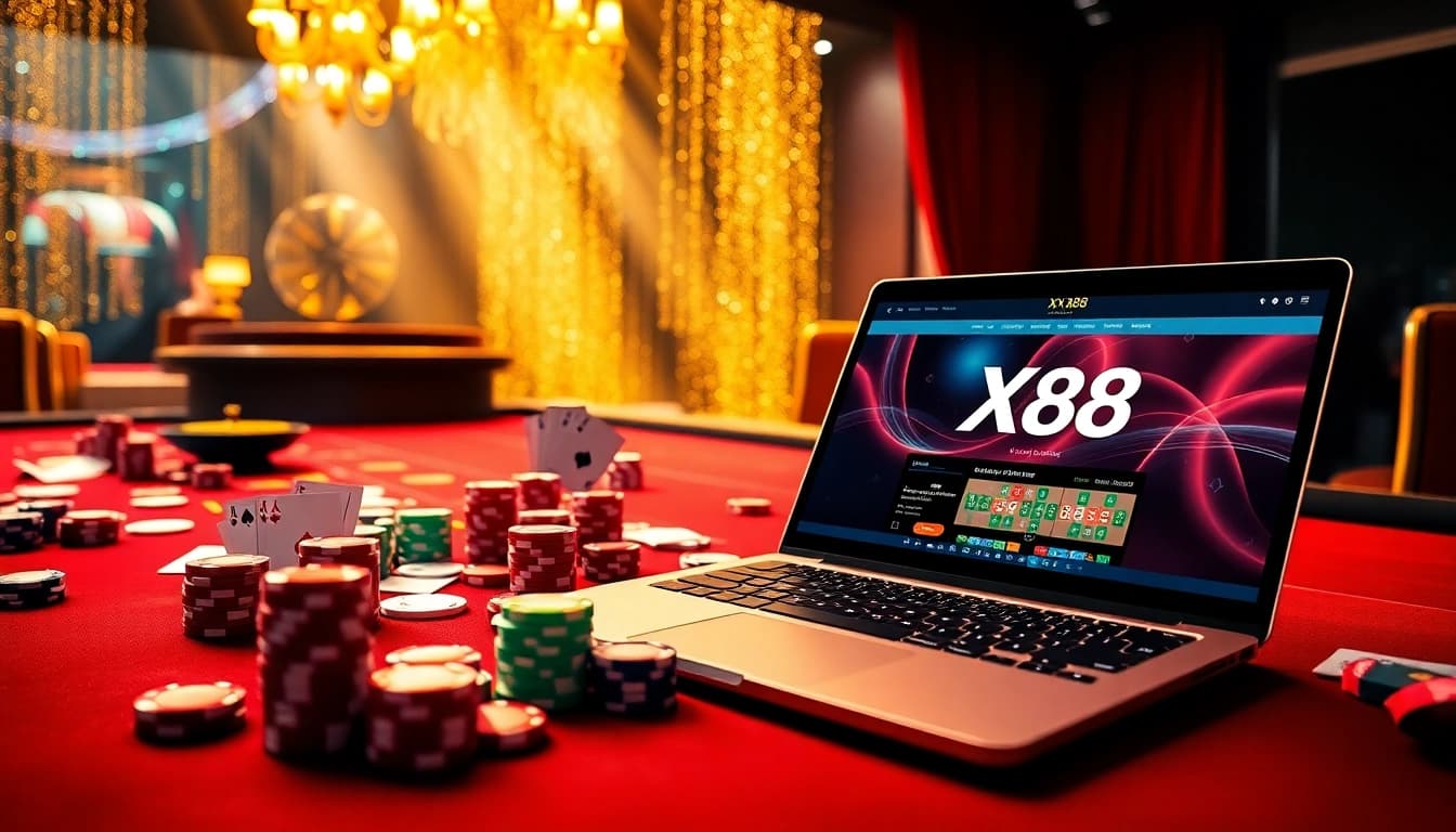 Experience the excitement of online gambling at XX88 with vibrant casino visuals.