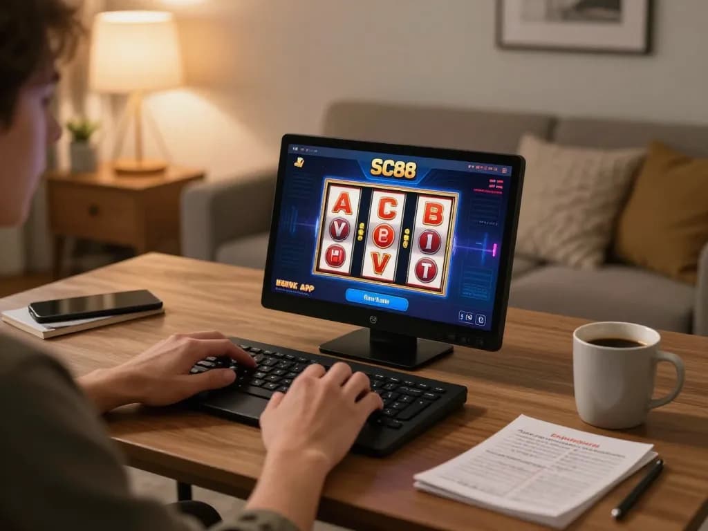 Player engaging with the SC88 app for online casino gaming on mobile device