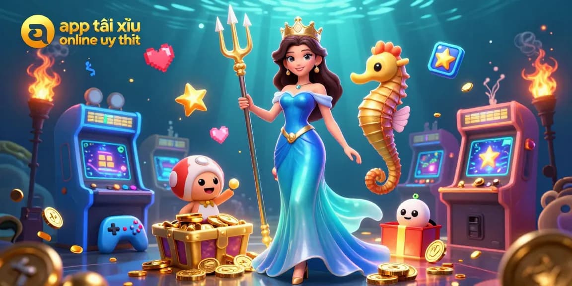 Bet and win using the app tài xỉu online uy tín with vibrant gaming elements and characters.