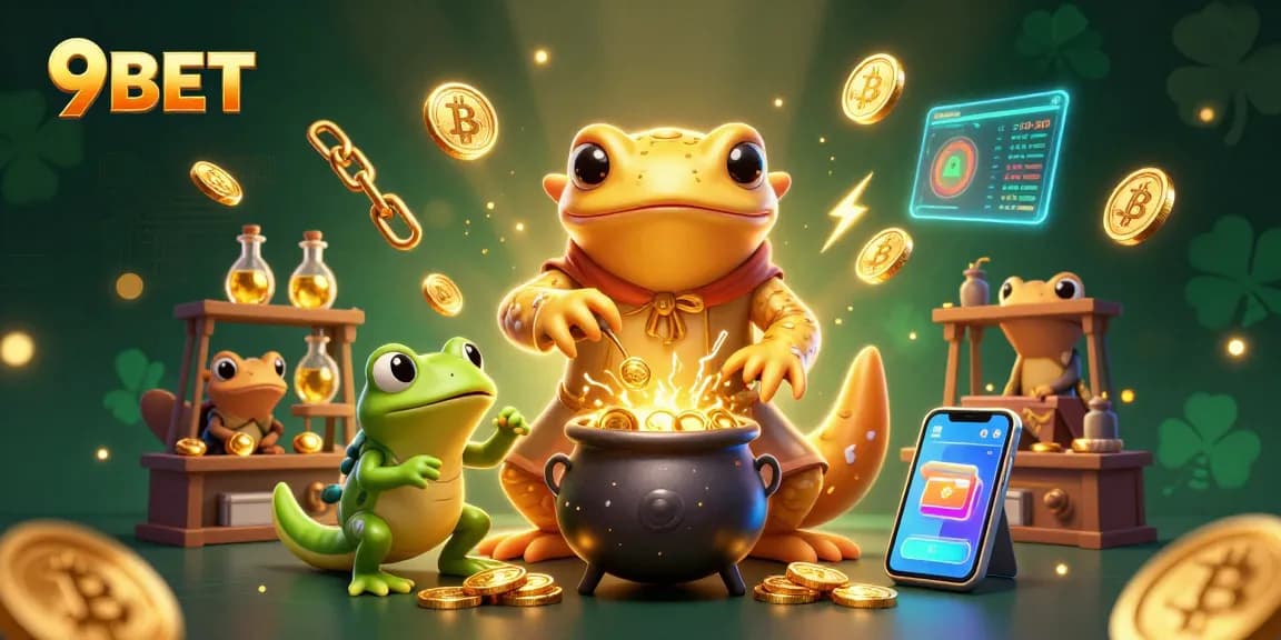 Experience dynamic gaming excitement at 9BET with an enchanting 3D casino illustration.