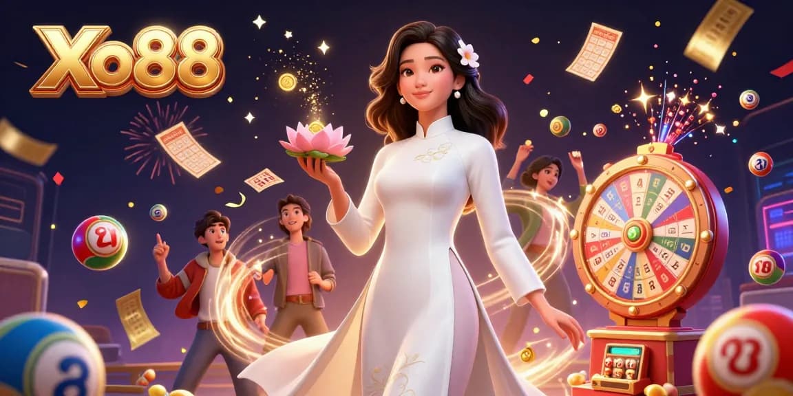 Xo88 players enjoying the vibrant atmosphere of dynamic casino games and colorful lottery elements.