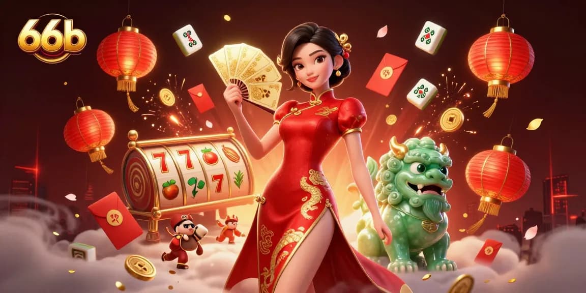 Experience the thrill of 66b with glamorous casino elements, showcasing luck and fortune.