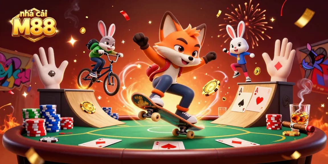 Engage in thrilling gaming moments at nhà cái M88 with exciting poker action and vibrant casino vibes.