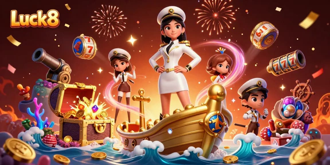 Experience the excitement of Luck8 slots with vibrant casino elements and an elegant scene.