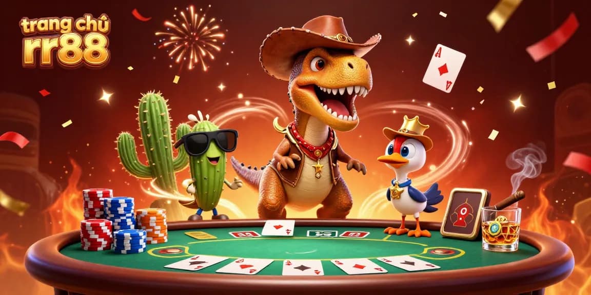 Engage with the excitement on the trang chủ rr88 through vibrant gambling visuals in a dynamic casino scene.