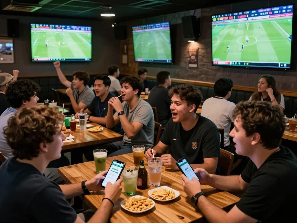 View of fans engaging with the cakhiatv app while watching live football matches.