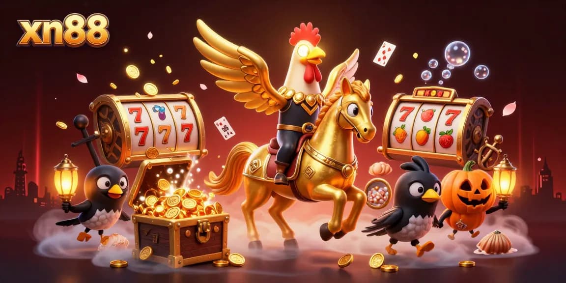 Engage with xn88 and experience thrilling slot games featuring golden rooster characters.