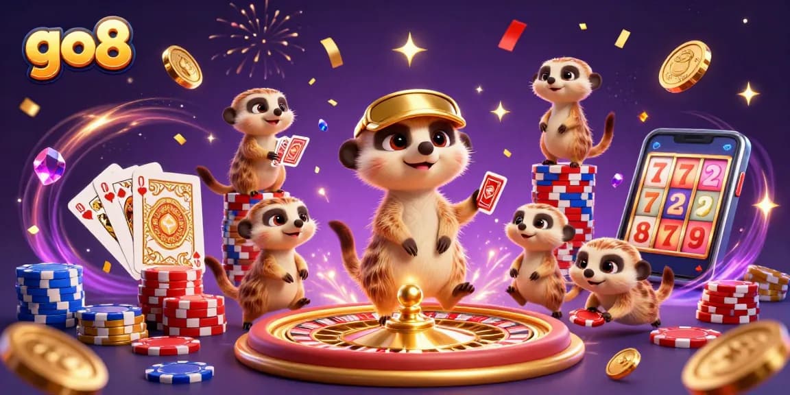 Engage in thrilling gaming at go8 with clever meerkats running a vibrant casino.