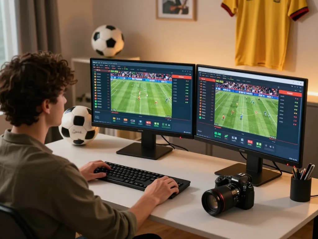 Engaged user analyzing betting odds at tylekeonhacai88 online sports betting setup
