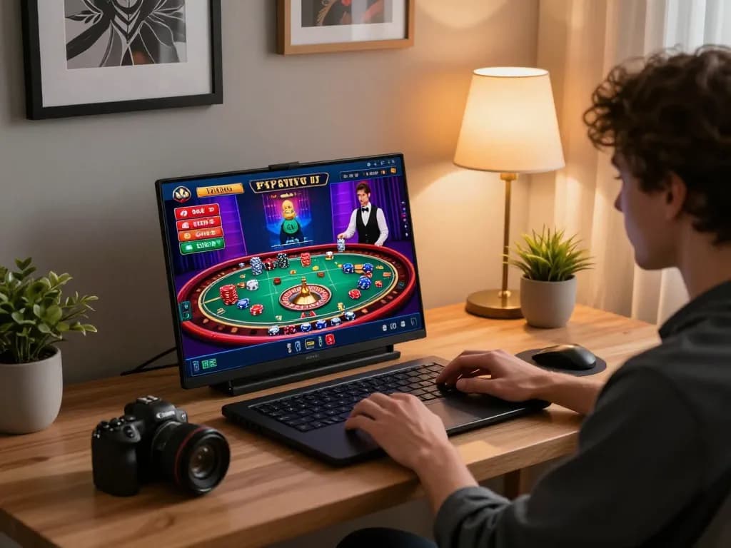 Person engaging in strategic online gameplay on sc88bn's casino platform, showcasing an exciting roulette game.