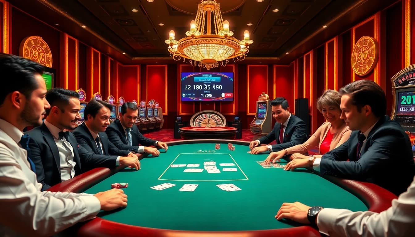 Experience high-stakes excitement at https://xx88.moe/ with players engaging in a thrilling poker game.