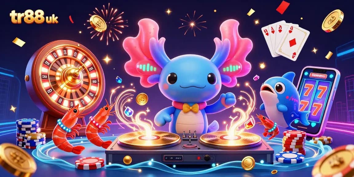 Engage with the vibrant gaming world of tr88 uk as colorful characters experience thrilling casino fun.