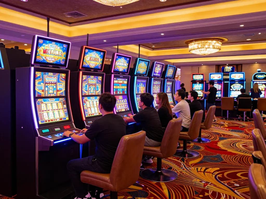 Experience the vibrant TR88 slot machines lighting up the casino floor with excitement and color