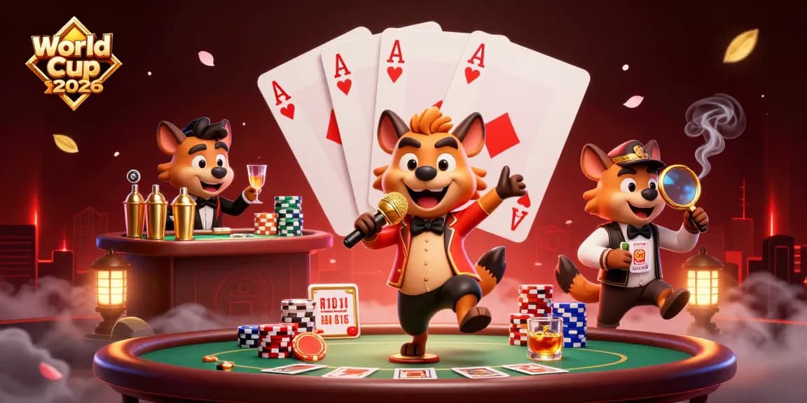 World Cup 2026 themed illustration with a comedy casino club featuring hyenas as entertainers, set against an engaging background.
