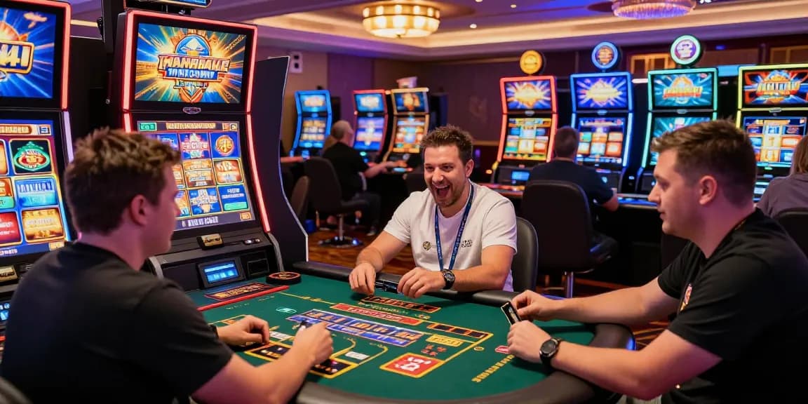 Experience top credit card casinos UK with players enjoying vibrant games and secure transactions.