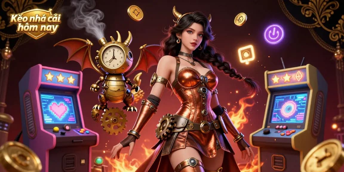 Kèo nhà cái hôm nay features an energetic 3D scene with engaging game elements and characters in a casino context.