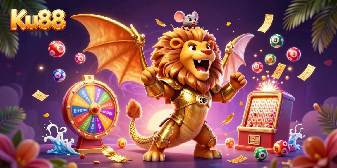 Experience thrilling gameplay with Ku88 featuring a powerful chimera and dynamic lottery symbols.