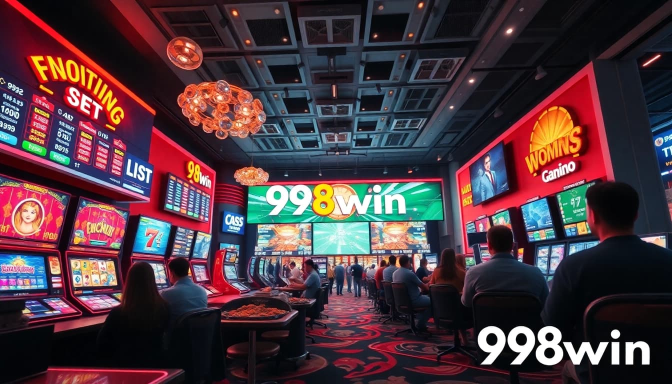 Experience the vibrant and engaging digital casino scene with 98win, showcasing popular gambling games and an exciting atmosphere.