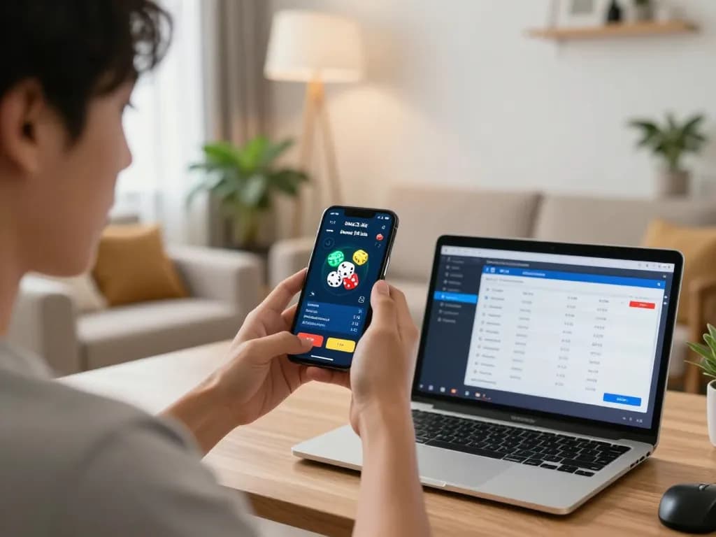 Exciting gameplay moment featuring Game Tài Xỉu on a smartphone during online gambling session