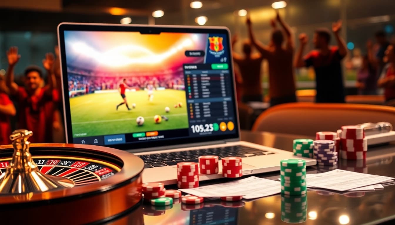 Lương Sơn TV offers bóng đá trực tuyến luongson, featuring an online betting setup with engaging visuals and casino elements.