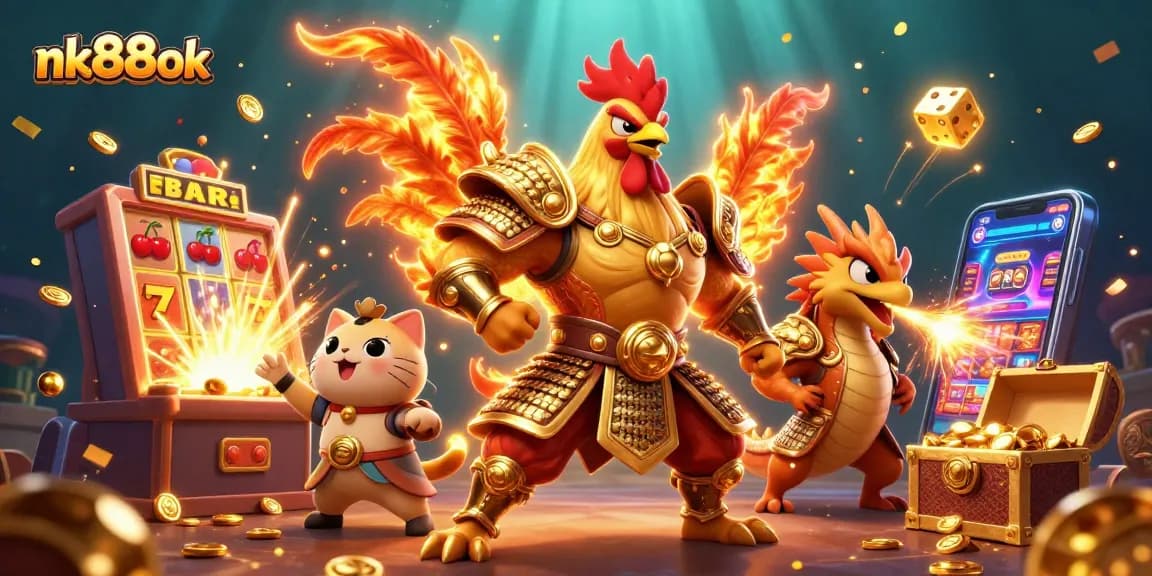 Enter the exciting world of nk88ok and join thrilling games with our vibrant casino illustration!