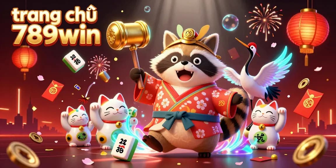 Experience the excitement at trang chủ 789win with dynamic gaming elements in a vibrant casino illustration.