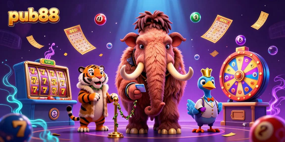 Experience the excitement of pub88 with dynamic gaming elements and vibrant characters in a lively casino scene.