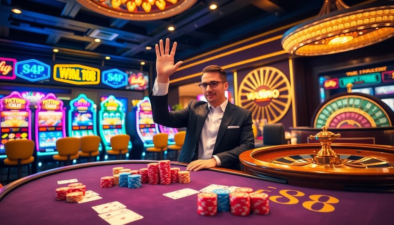 Experience the thrill of gambling with W188 at a vibrant casino table filled with excitement.