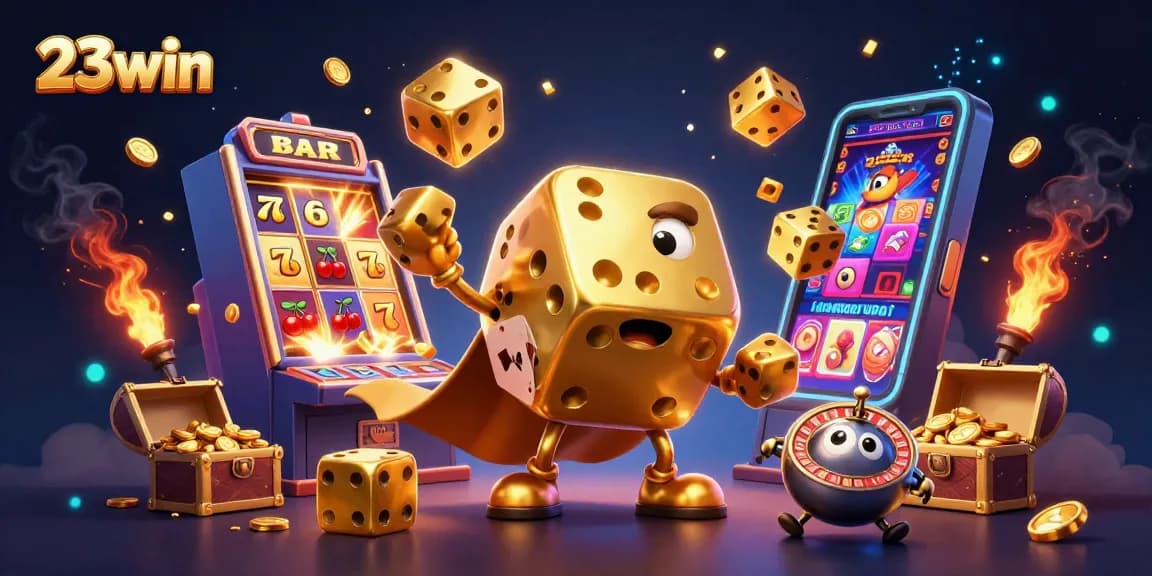 Experience exciting gaming at 23win with vibrant characters and thrilling casino elements.