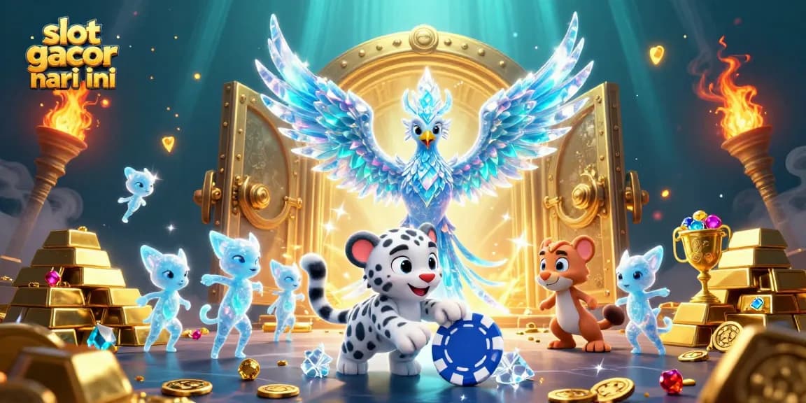 Experience thrilling slot gacor hari ini with a vibrant 3D casino illustration featuring iconic elements and characters.