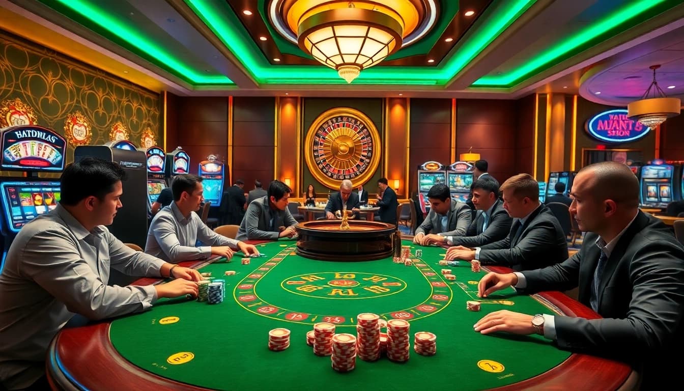 i9bet brings excitement to high-stakes poker gameplay with vibrant casino visuals.