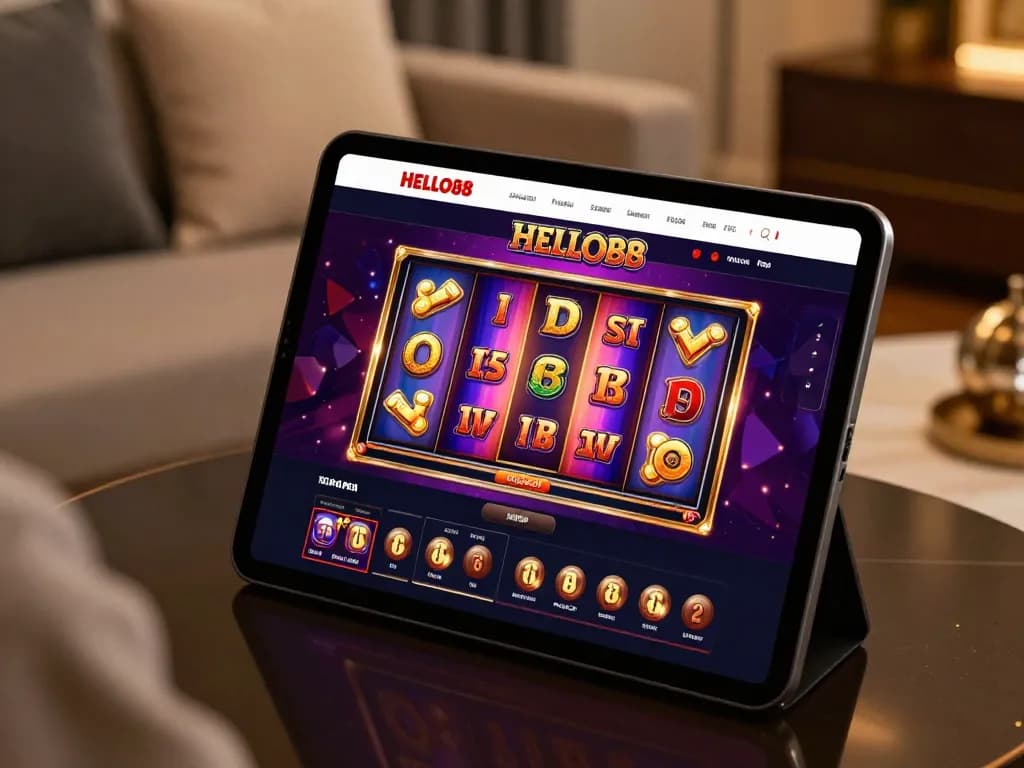 Experience thrilling online gaming at HELLO88 showcasing vibrant slots and a sophisticated atmosphere.