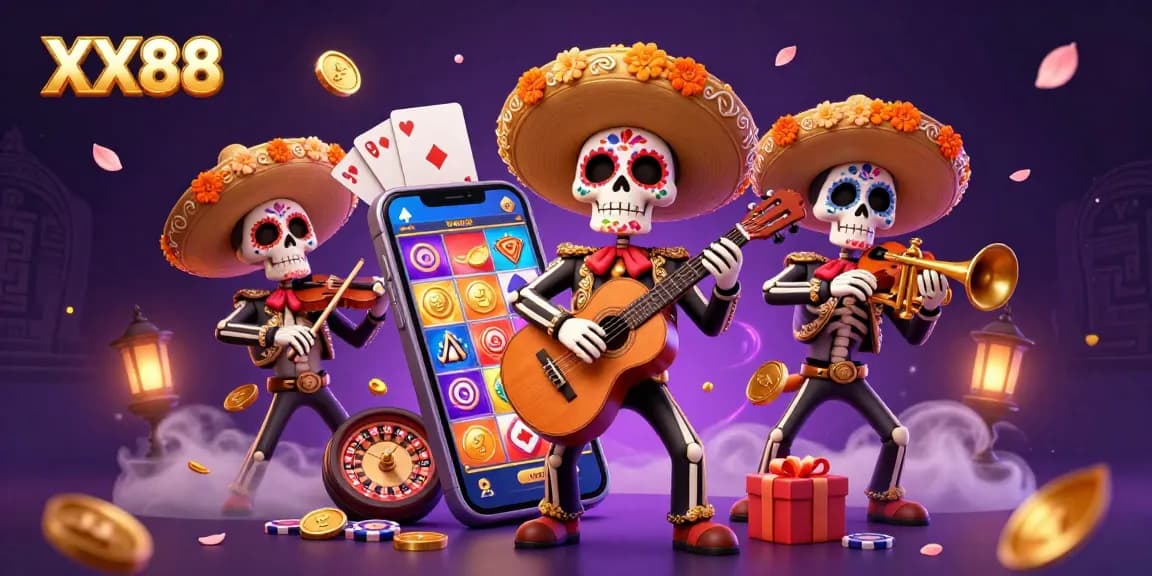 Experience exciting wins at XX88 with vibrant slot games and lively mariachi entertainment.
