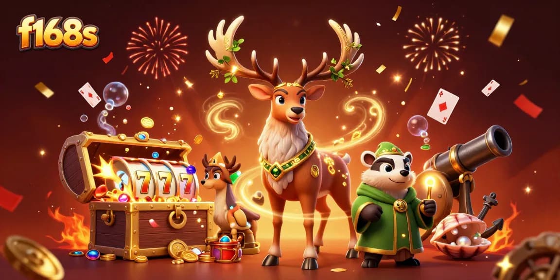 Spin big wins with f168s in this vibrant 3D casino adventure illustration.