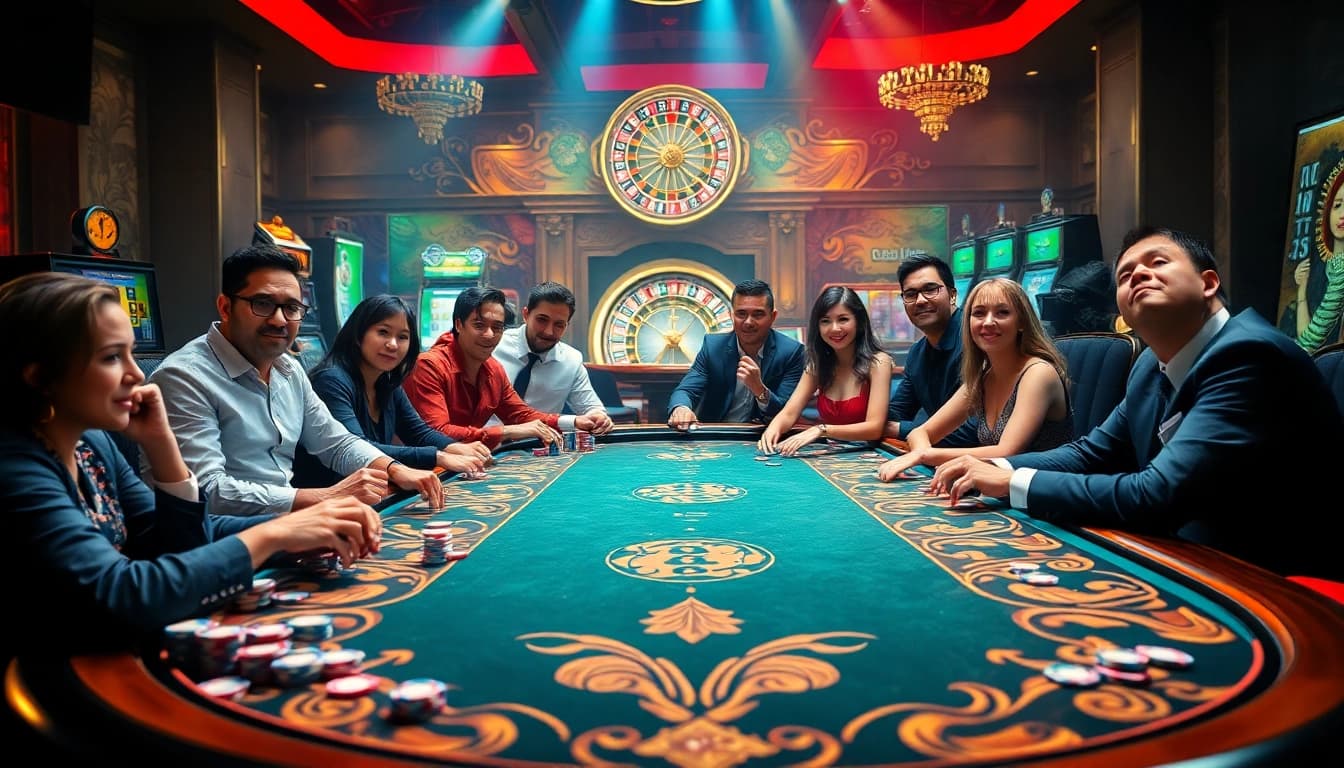 High-stakes poker on https://qq88z.net/ with vibrant chips and thrilling atmosphere.
