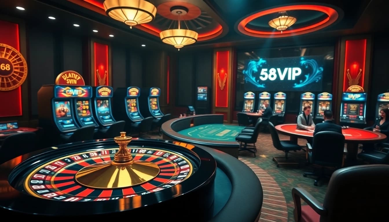 Experience excitement at 68VIP with vibrant casino games in a luxurious setting.