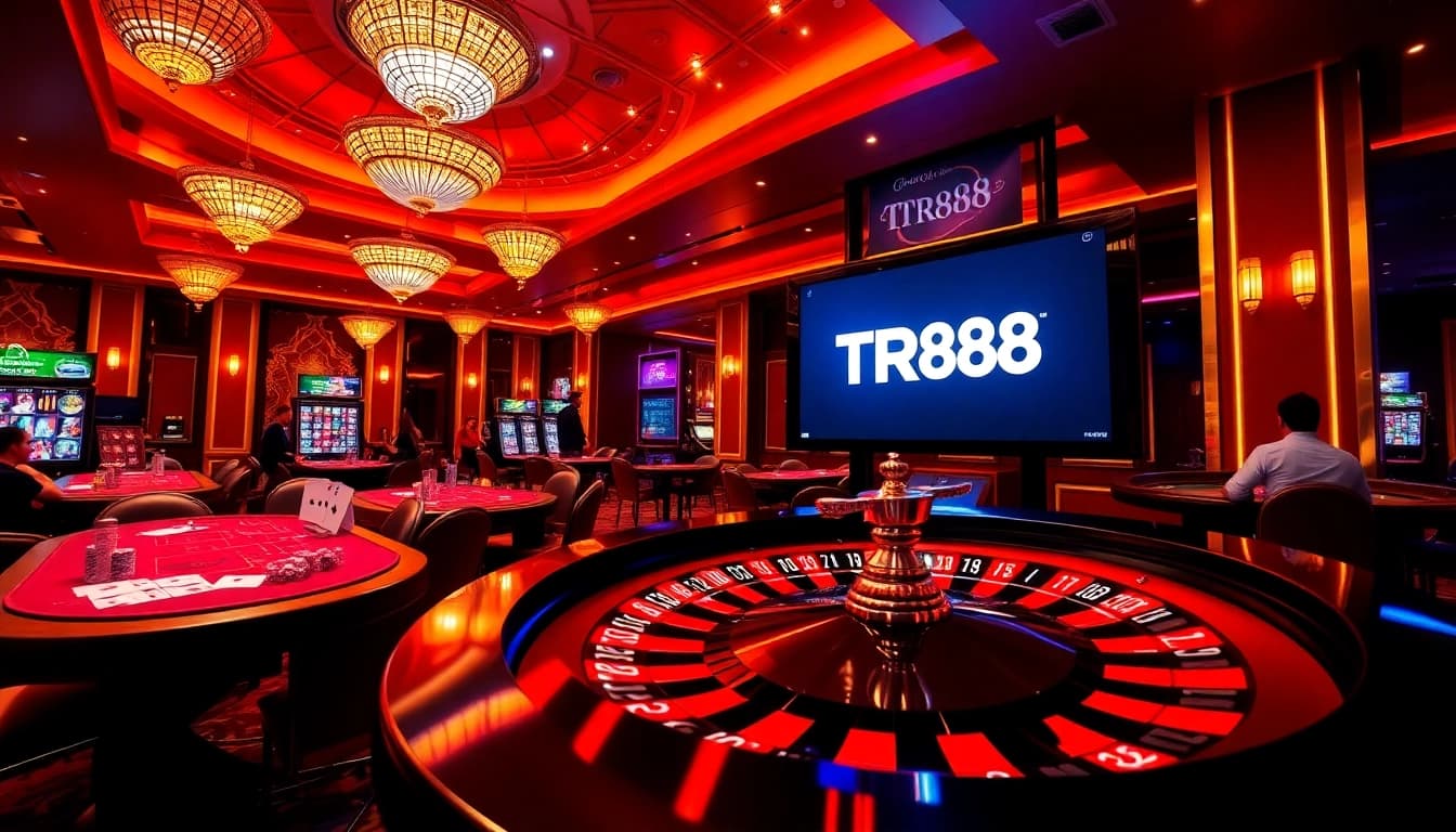 Experience thrilling gameplay at https://tr88.autos/ with vibrant casino elements like roulette and poker chips.