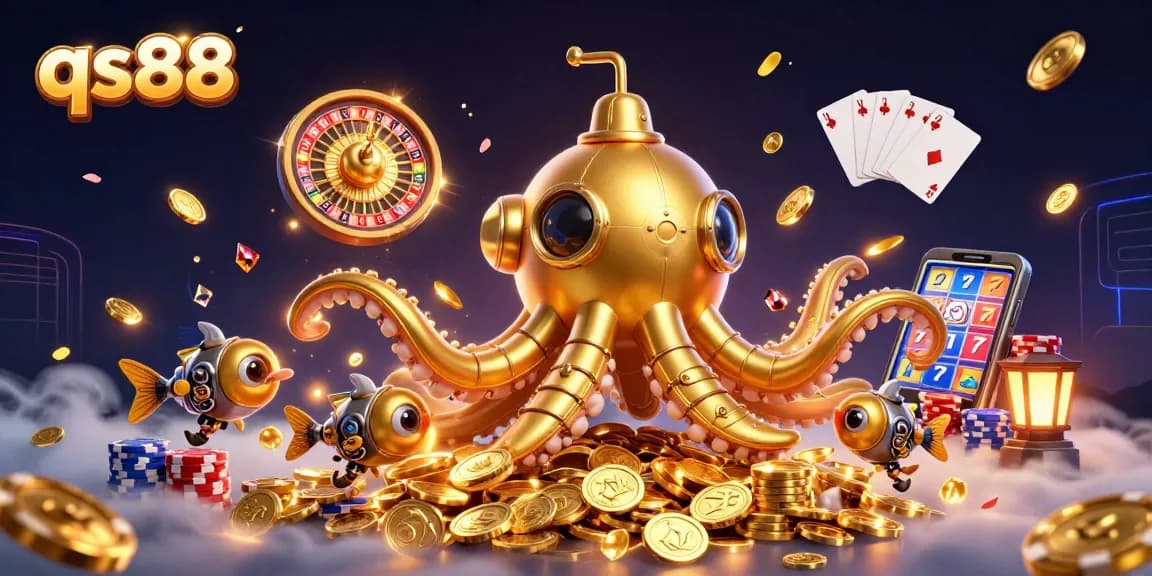 Experience the thrilling slots at qs88 with golden kraken and a whirlwind of casino treasures.