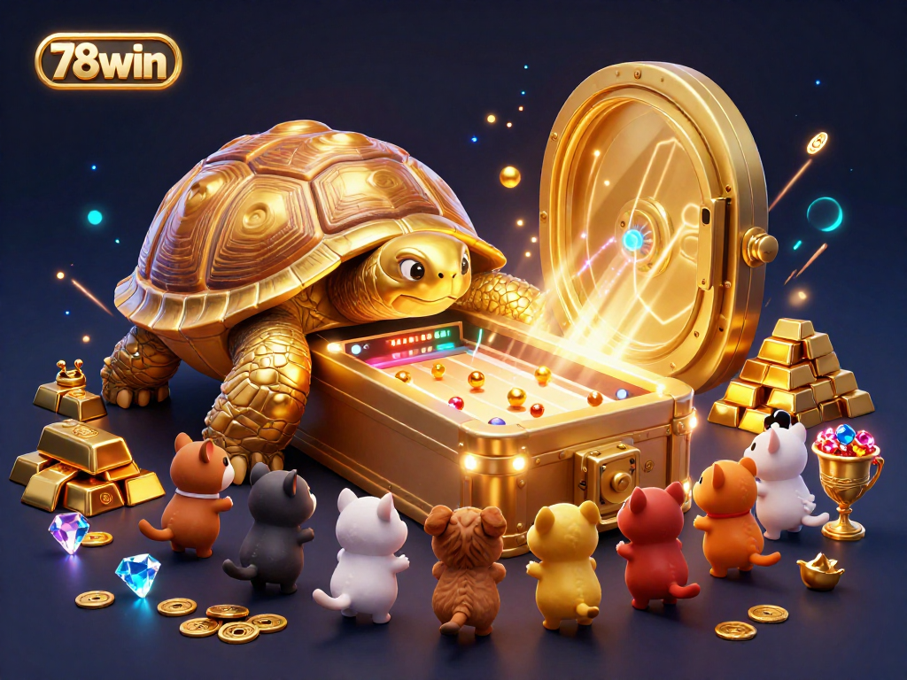 Engage with the dynamic 78win gaming experience amid treasures and excitement in this vibrant illustration.