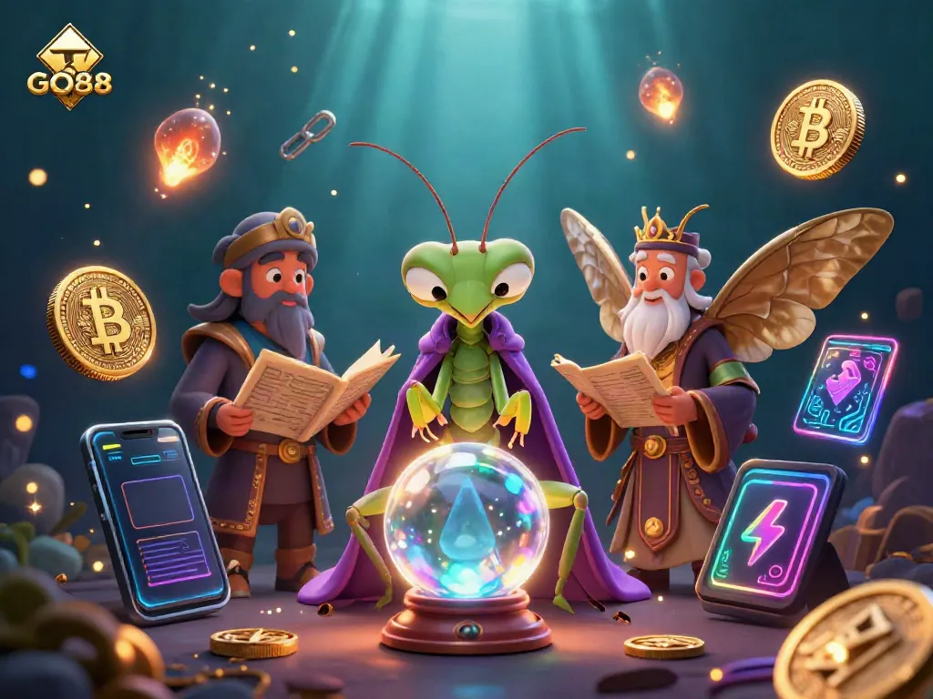 Engage with GO88's thrilling casino world featuring mystical characters, coins, and enchanting visuals.