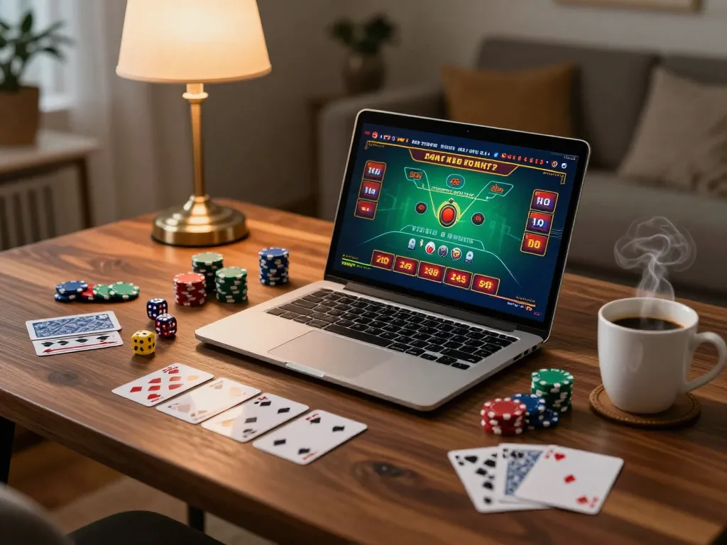Engage in dynamic gameplay on thabete with a sleek online blackjack setup at home.