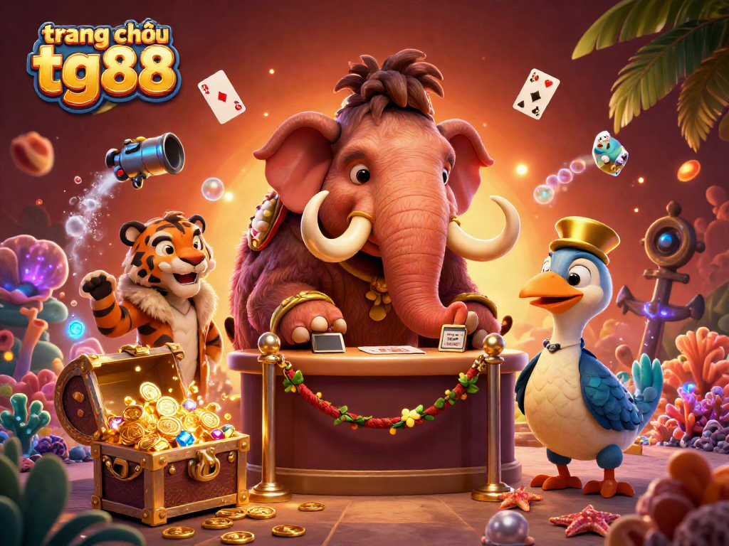 Engage with trang chủ tg88’s vibrant 3D casino scene featuring iconic characters and golden treasures.
