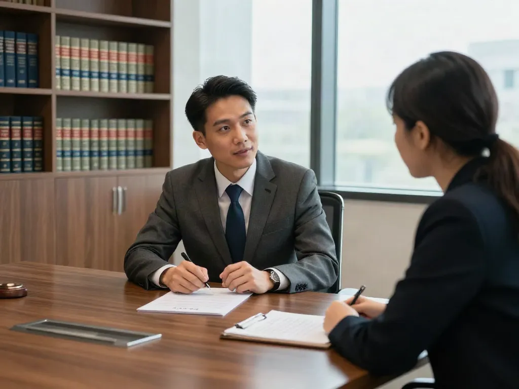 Forsyth County DUI legal consultation with an attorney guiding a client through legal processes.