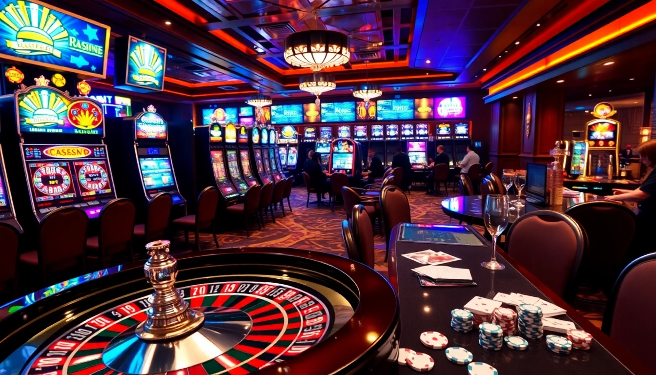 Engaging gamers at MK8 table games in a vibrant, luxurious casino setting.