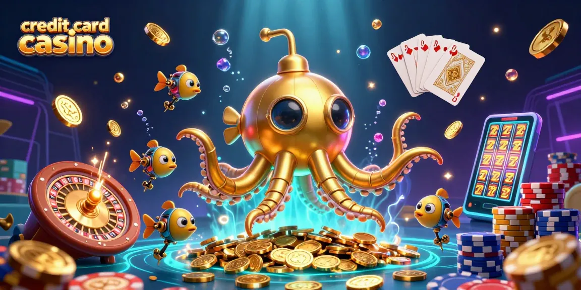Engage in thrilling gameplay at a credit card casino with vibrant illustrations of golden treasures and cheerful characters.