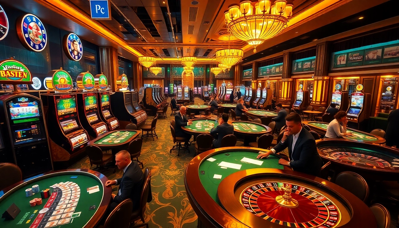 Experience vibrant casino gameplay with 7M betting strategies featuring poker tables and slot machines.